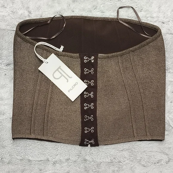 NWT Anthropologie Pilcro Corset Sweater Top Women's Medium Stretch Bohemian NEW! - Picture 4 of 10